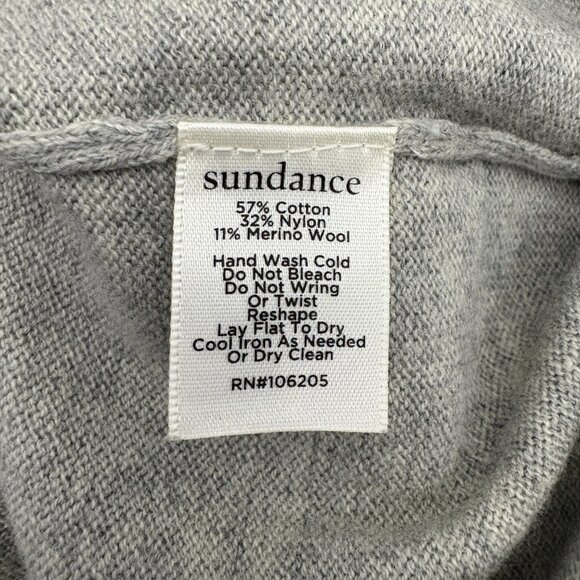 NWT Sundance Loveliest Pullover Sweater Size L Gray Ruched Sleeve Cotton Wool - Picture 8 of 8